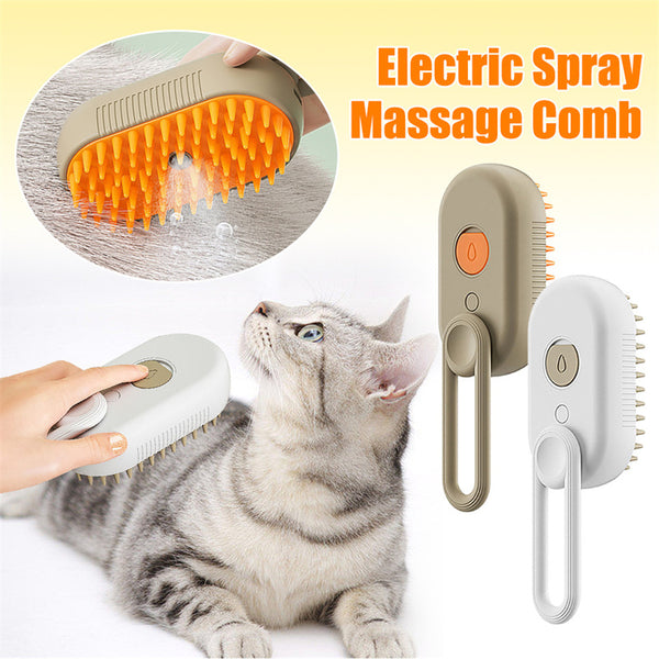 Cat and Dog Steam Brush 3 In 1 Electric Brushes for Massage, Grooming and Hair Removal